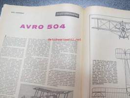 Taitaja 1961 nr 6, seinälle käännettävä pöytä, ilmojen aristokraatteja: Avro 504, Taitajan sisällysluettelo 1961. Nuoren Taitajan askartelusivut: runsaasti