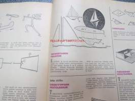 Taitaja 1961 nr 6, seinälle käännettävä pöytä, ilmojen aristokraatteja: Avro 504, Taitajan sisällysluettelo 1961. Nuoren Taitajan askartelusivut: runsaasti