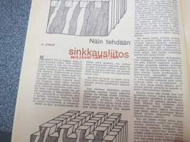 Taitaja 1964 nr 2   P 51 Mustang  Pienoispurjevene Vlatava , sinkkausliitos, höyläpenkki , pyörivä varastohylly