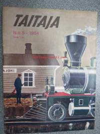 Taitaja 1964 nr 5, koeajossa SRM kilparata, testissä Taifun Orkan, uusi metallinen autorakennussarja (Hubley Manufacturing Co.) Ohjeet: mäkiauto, sulhaspeili