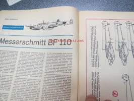 Taitaja 1964 nr 5, koeajossa SRM kilparata, testissä Taifun Orkan, uusi metallinen autorakennussarja (Hubley Manufacturing Co.) Ohjeet: mäkiauto, sulhaspeili