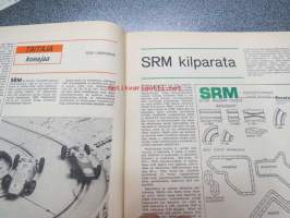 Taitaja 1964 nr 5, koeajossa SRM kilparata, testissä Taifun Orkan, uusi metallinen autorakennussarja (Hubley Manufacturing Co.) Ohjeet: mäkiauto, sulhaspeili