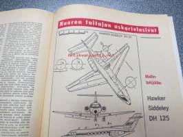 Taitaja 1964 nr 5, koeajossa SRM kilparata, testissä Taifun Orkan, uusi metallinen autorakennussarja (Hubley Manufacturing Co.) Ohjeet: mäkiauto, sulhaspeili