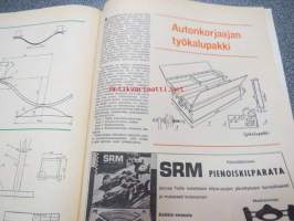 Taitaja 1964 nr 5, koeajossa SRM kilparata, testissä Taifun Orkan, uusi metallinen autorakennussarja (Hubley Manufacturing Co.) Ohjeet: mäkiauto, sulhaspeili