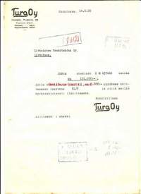 Turo Oy 14.8.1950  - firmalomake