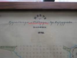 Karta öfver Djupmätningar och Pliktningar för nya Kajbyggnaden vid Dalsbruk 1898 - Taalintehtaan ruukin alueen satamalaueen osakartta,  -ollut aiemmin Dalsbruk