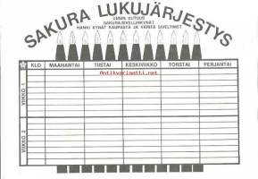 Sakura  - Lukujärjestys