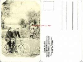 Pyöräilyä Wienissä, kulkematon postikortti reprint