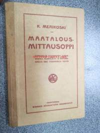 Maatalousmittausoppi kansakoulun jatkokursseja, kansanopistoja, maanviljelys- japuutarhakouluja sekä itseopiskelua varten