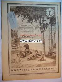 Suomen Kuvalehti 1922 nr 46 Kansi Tyyne Wuorisola, Takakannessa piirretty mainoskuva Korpivaara &amp; Halla 1922,  Onnittelukuvisssa mm. Kultahää 26.10.1922 A.H.