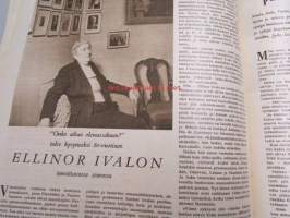 Suomen Kuvalehti 1955 nr 12,  Ellinor Ivalo, Toivo Takki, Kuula, Sailo, Tuomi, Merikanto - taiteilijoita toisessa polvessa. Miltä tuntuu syntyä kuuluisan isän