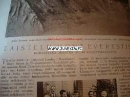 Suomen Kuvalehti 1922 nr  28 ilm 15 heinäkuu 1922 . Artikkeli kuvineen taistelu Mount Everestistä C.G.Brucen johdolla. Aukeaman kuvasarja postitie Lapissa.