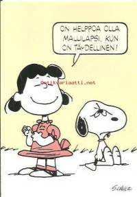 Snoopy ja tenavat  postikortti &quot; mallilapsi&quot; - sarjakuvakortti, kulkenut nyrkkipostissa