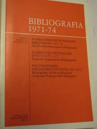 Bibliografia 1971-74: Suomen perinnetieteellinen bibliografia 1971-74.  Suomen kielitieteellinen bibliografia 1971-74. Sulo Haltsosen kirjallinen tuotanto 1927-1973