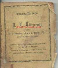 Almanakka 1890, Törnroth Turku -   kalenteri