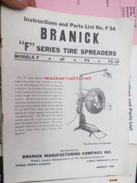 Branick tire assembly etc. tools - rengasalan työkalujen ja tarvikkeitten esittelylehtisiä ja mainoksia 10 kpl