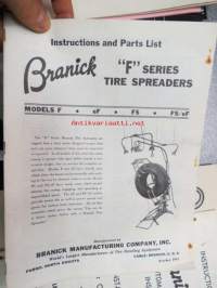 Branick tire assembly etc. tools - rengasalan työkalujen ja tarvikkeitten esittelylehtisiä ja mainoksia 10 kpl