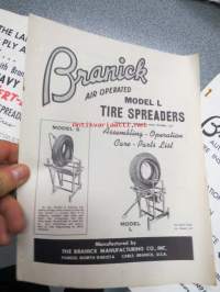 Branick tire assembly etc. tools - rengasalan työkalujen ja tarvikkeitten esittelylehtisiä ja mainoksia 10 kpl