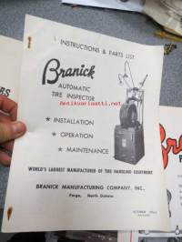 Branick tire assembly etc. tools - rengasalan työkalujen ja tarvikkeitten esittelylehtisiä ja mainoksia 10 kpl