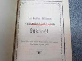 Turun Kristillisen Raittiuseuran Hautausapurenkaan säännöt 1899