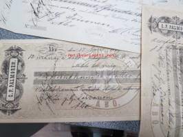 Vekselilomakkeita 1800-luvulta 12 kpl