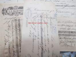 Vekselilomakkeita 1800-luvulta 12 kpl