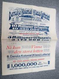 Danska Kolonial (Klass) Lotteriet -arpajaisesite