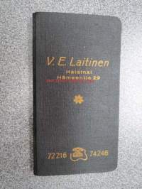V. E. Laitinen Helsinki, Hämeentie 29 -osoitekalenteri / muistivihko