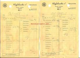 Karjakunta r.l. Kouvola, lähetysluettelo 1951  - firmalomake 2 kpl
