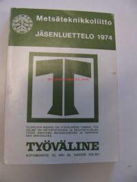 Metsäteknikkoliitto jäsenluettelo 1974