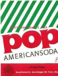 POP Americansoda,  juomaetiketti