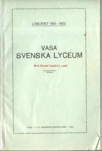 Vasa svenska lyceum , läseåret 1921-1922 - vuosikertomus