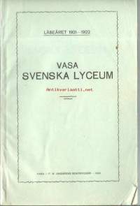Vasa svenska lyceum , läseåret 1921-1922 - vuosikertomus