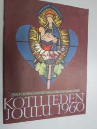 Kotiliesi 1960 nr 24, Helen af Enehjelm (Monikkalan kartano)  mieliharrastukseni vanhat ristipistomallit ja linnut, jouluna suu makeaksi ohjeita mm. joulukakku,