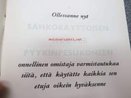 Säjkökäyttöisen Hoover pyykinpesukoneen käyttöohjeet