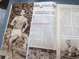 Urheilun Kuva-aitta 1954 nr 5, sis. mm. seur. artikkelit, kuvat, mainokset; Kansikuva John Landy / Denis Johansson, Jyväskylä - pesäpalloilu, Kalevi Lehtovirta,
