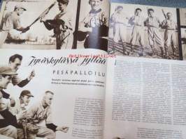 Urheilun Kuva-aitta 1954 nr 5, sis. mm. seur. artikkelit, kuvat, mainokset; Kansikuva John Landy / Denis Johansson, Jyväskylä - pesäpalloilu, Kalevi Lehtovirta,