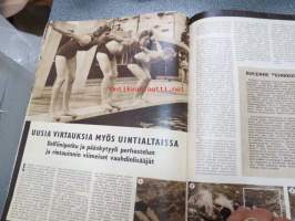 Urheilun Kuva-aitta 1954 nr 5, sis. mm. seur. artikkelit, kuvat, mainokset; Kansikuva John Landy / Denis Johansson, Jyväskylä - pesäpalloilu, Kalevi Lehtovirta,