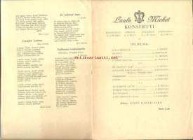 Laulumiehet konsertti Riihimäellä, porissa, Raumalla ja Kokemäellä 16-18.4.1926