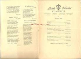 Laulumiehet konsertti Riihimäellä, porissa, Raumalla ja Kokemäellä 16-18.4.1926