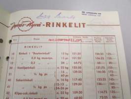 Jyväshyvä hinnasto 12 1.1.1956 alkaen