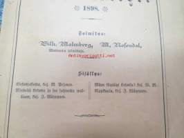 Hengellinen Kuukauslehti 1898 nr 8 elokuu, sis. artikkelit; Kirkastuksesta M. Pesonen, Mietteitä kirkosta ja sen suhteesta waltioon J. Wäyrynen, Miten käyttäyt