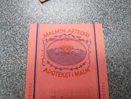 Malmin Apteekki - Apoteket i Malm, 12.11.1968 -apteekkisignatuuri