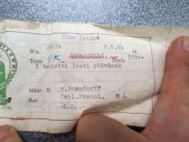 Lahden I Apteekki, Lahti, 9.5.1960 -apteekkisignatuuri
