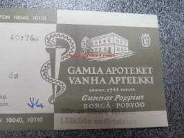 Vanha Apteekki - Gamla Apoteket, Porvoo - Borgå, 16.12.1972 -apteekkisignatuuri