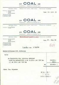 Coal Oy 1958 - firmalomake  3 kpl
