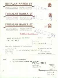 Friitalan Nahka Oy 1958 - firmalomake 3 kpl