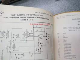 Allen Model E-301 Condenser tester operating instructions -testauslaitteen käyttöohjekirja englanniksi