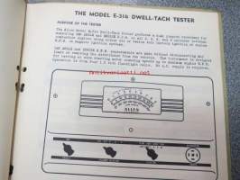 Allen Model E-314 Dwell-Tach tester operating instructions -testauslaitteen käyttöohjekirja englanniksi