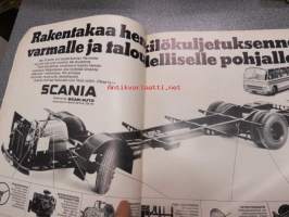 Aja 1971 nr 4 -Oy Scan-Auto Ab Saab &amp; Scania asiakaslehti, sis. mm.: ruuhkat ja letkat nelostiellä, Scania CR 111 M, Autoemäntä- ja kuljettajahaastattelut...